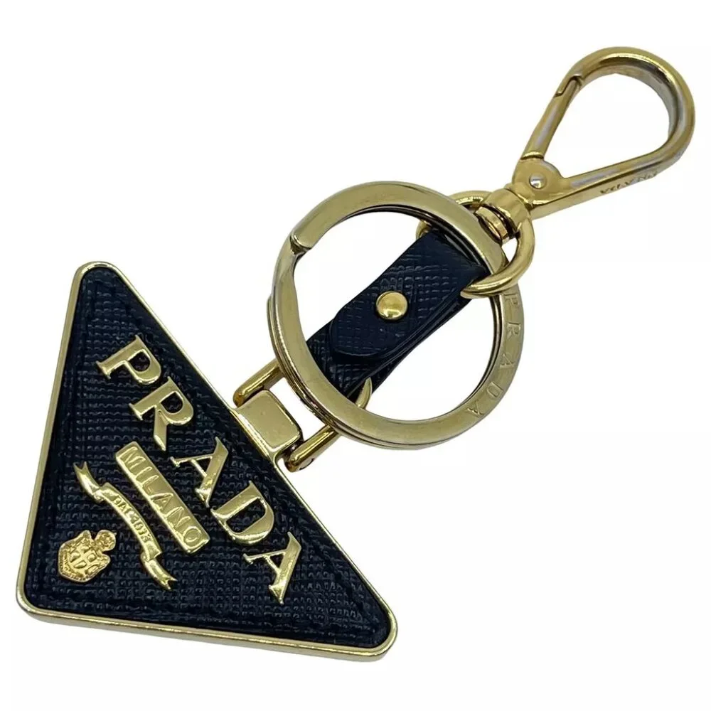 PRADA Triangle Key Holder Black Metallic - Picture 2 of 7